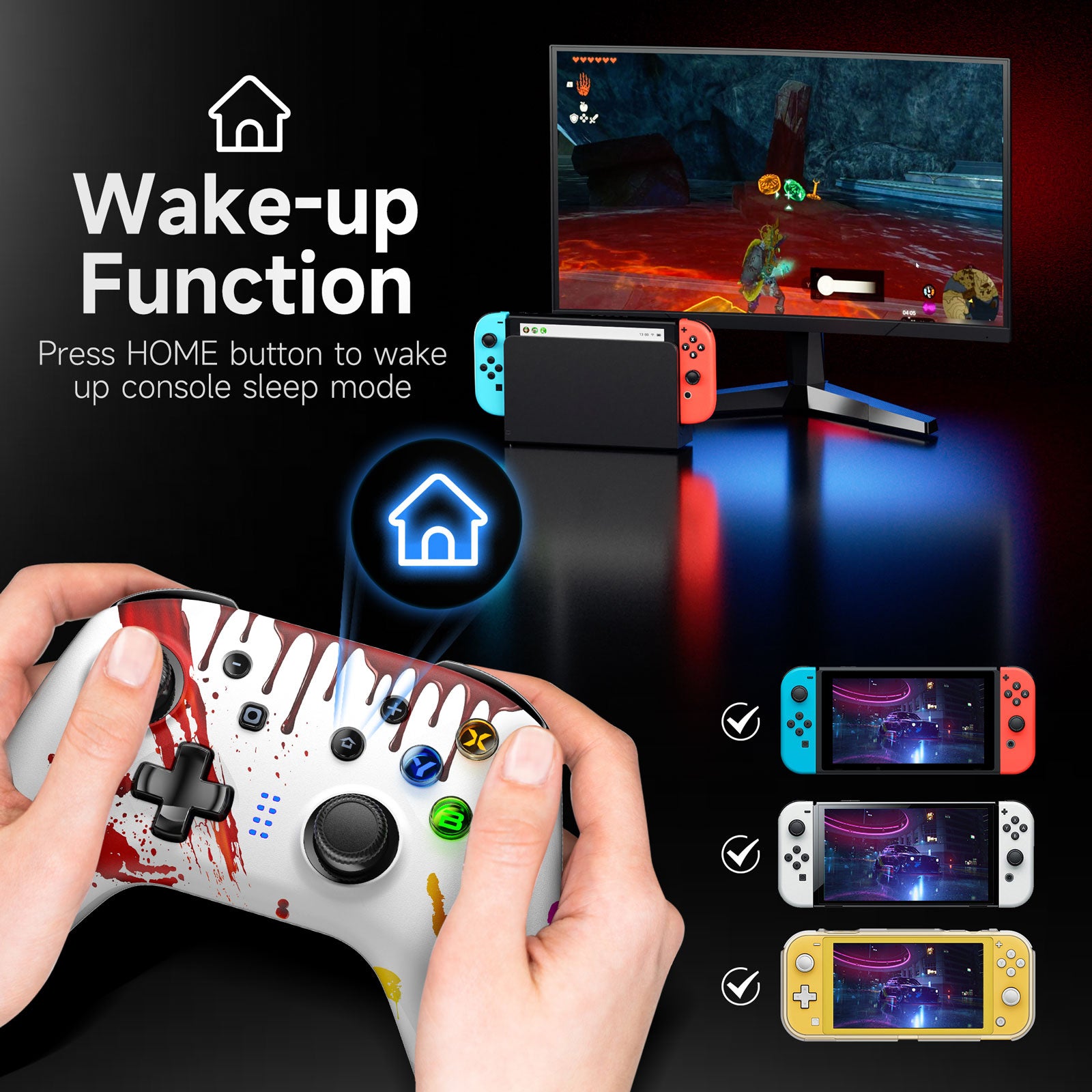 EASYSMX ESM-9124 Pro Wireless Gaming Controller Hall Effect Gamepad for Nintendo Switch / PC Windows EASYSMX ESM-9124 Pro Wireless Gaming Controller Hall Effect Gamepad for Nintendo Switch / PC Windows